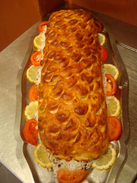 Saumon farci en croute